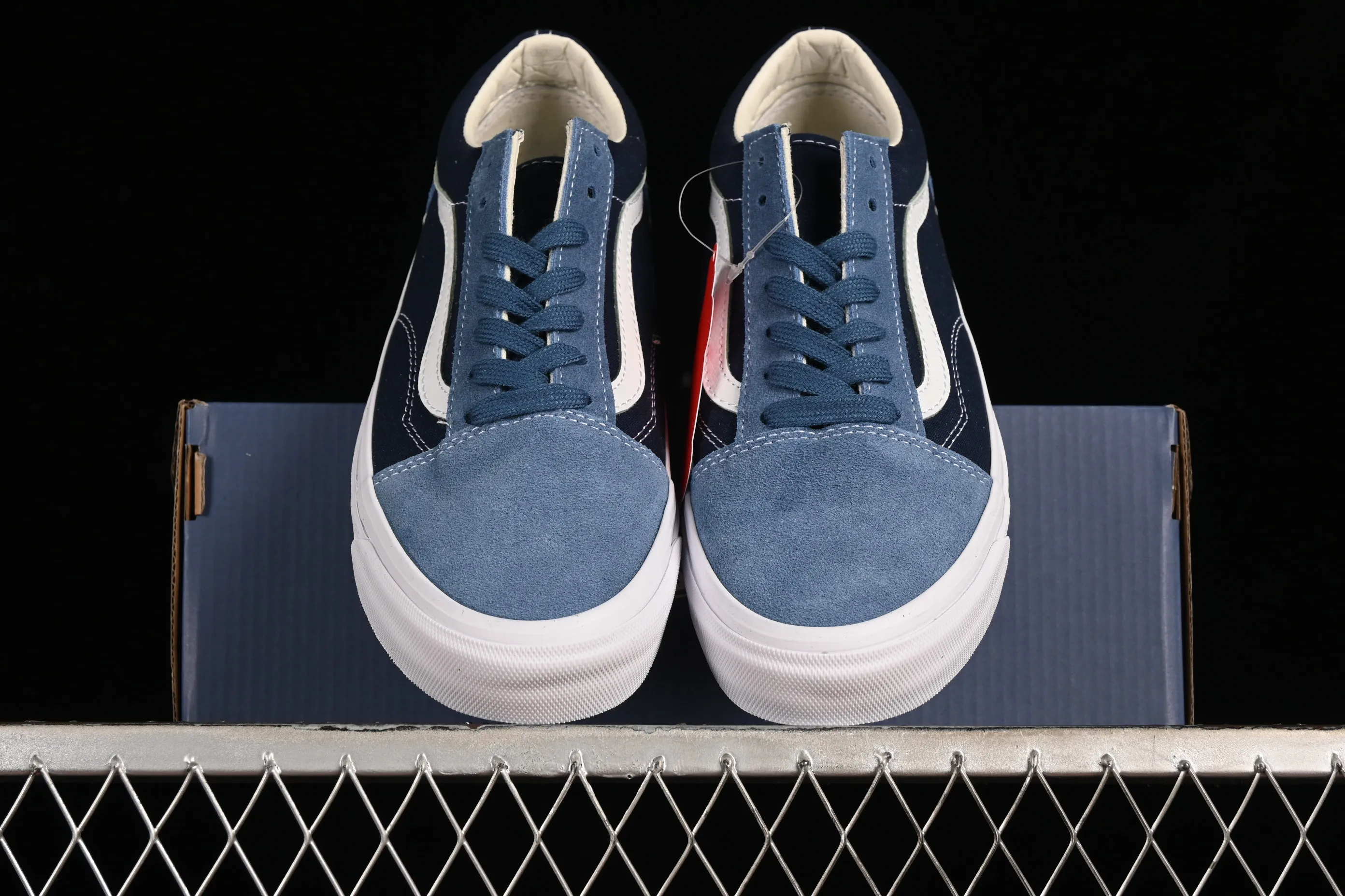 All categories Vans Vans series Vans Mid Vans Sk8-Mid Reissue 83 high-end branch blue stitching suede casual retro skateboard shoes VN000CQDDWR